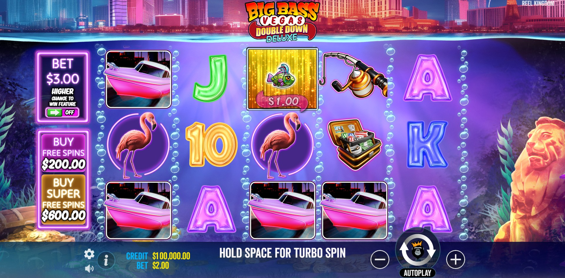 Big Bass Vegas Double Down Deluxe game interface