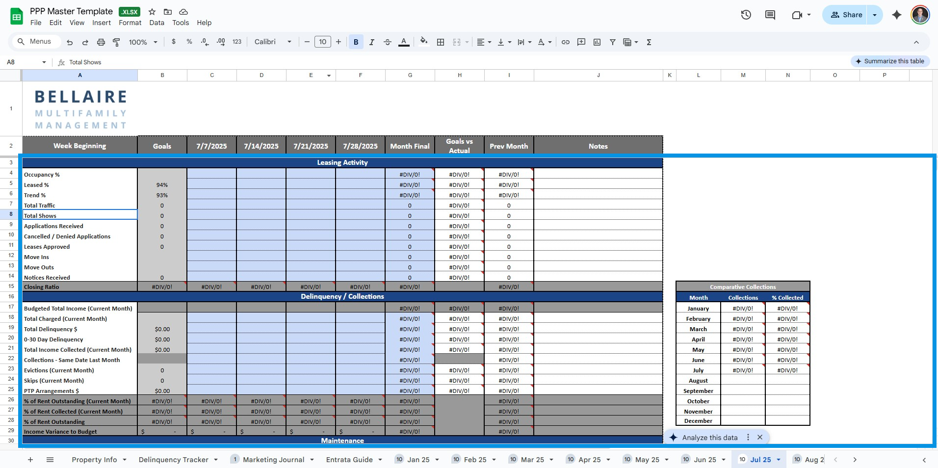 Enter Tours value in PPP workbook.